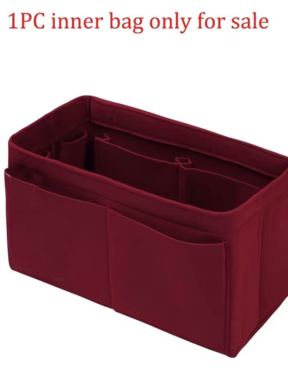 Organizer Insert Bag - Burgundy Fabric Tote Insert